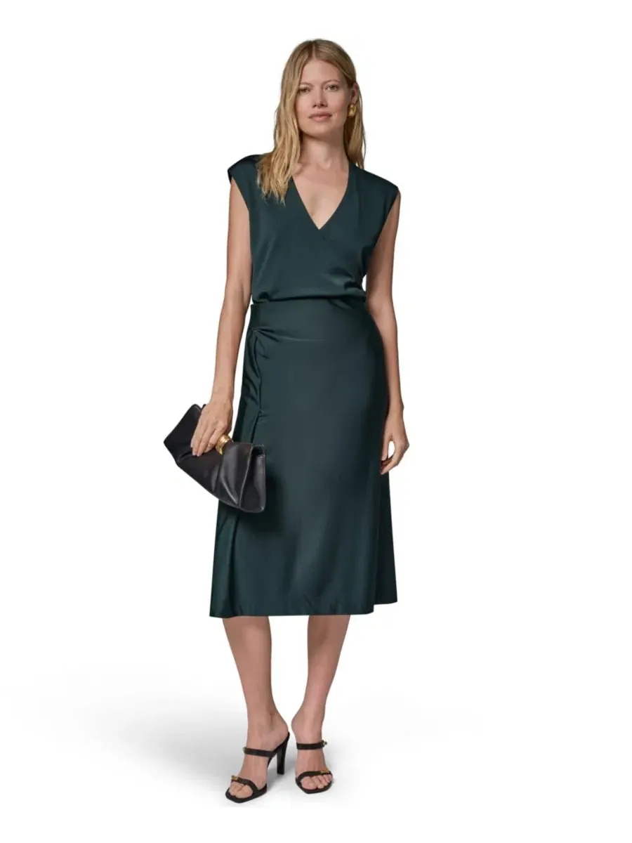 Юбка-карандаш миди Sheen Ponte с закруткой Donna Karan New York — изображение 6 из 6, черный