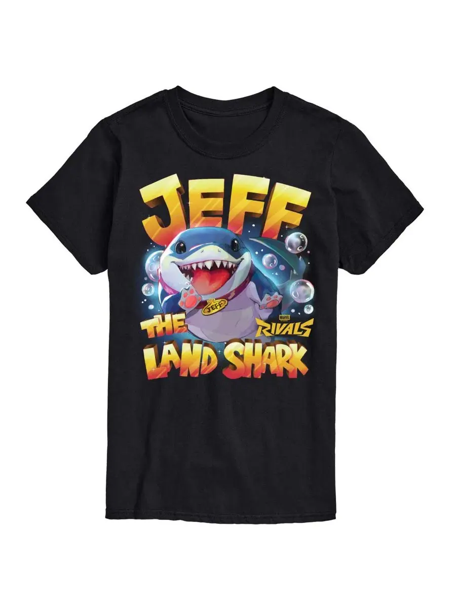 Футболка с графическим принтом Marvel Rivals Jeff The Landshark AIRWAVES — изображение 1 из 3, черный