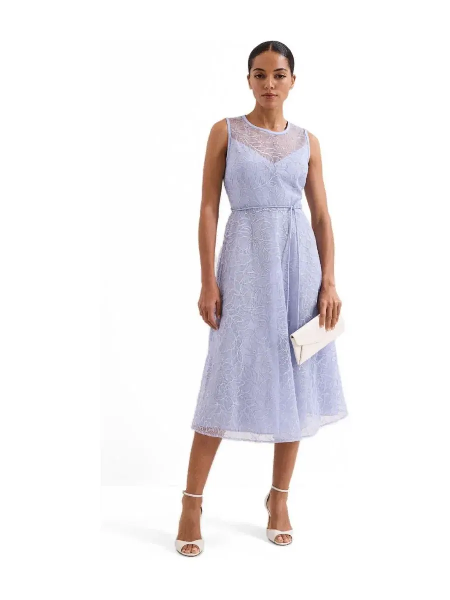 Платье с вышивкой и кружевом Sakura Floral Embroidered Lace Phase Eight — синий