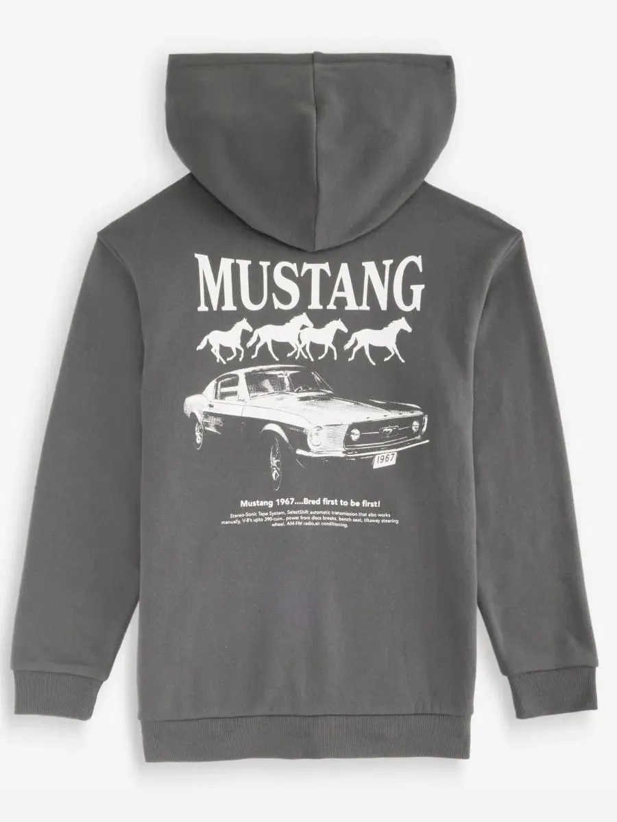 Худи с капюшоном с принтом Mustang Epic Threads — изображение 3 из 8, тень
