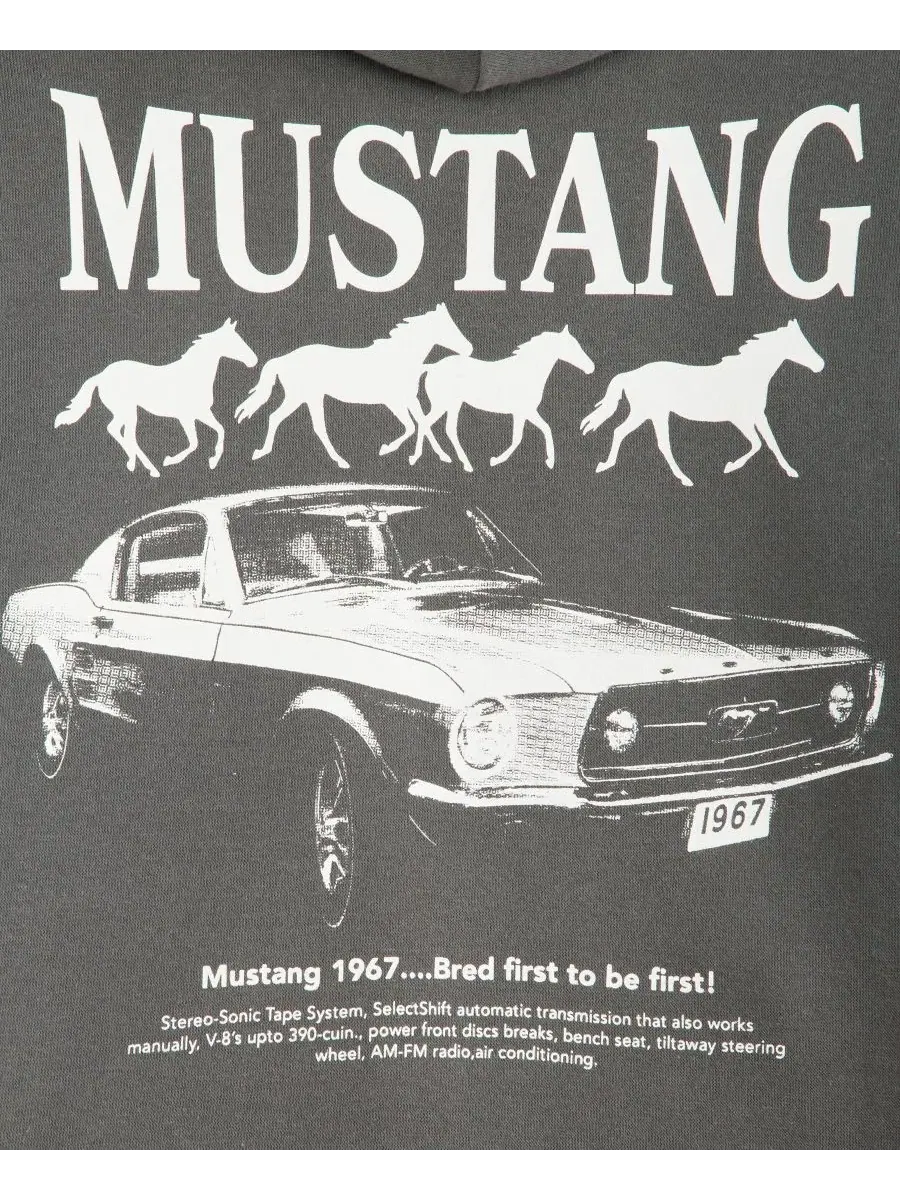 Худи с капюшоном с принтом Mustang Epic Threads — изображение 4 из 8, тень
