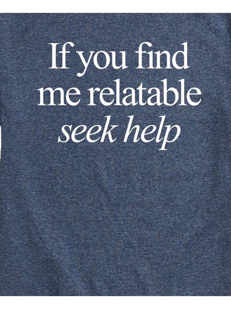 Футболка с принтом If You Find Me Relatable AIRWAVES — изображение 3 из 3, синий