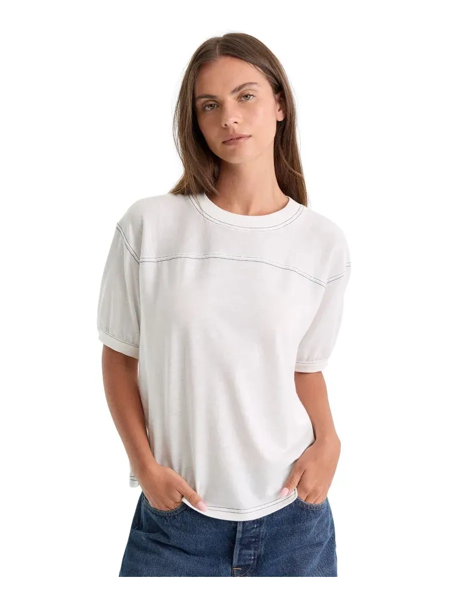Футболка с круглым вырезом и коротким рукавом The Gym Crewneck Good American — изображение 1 из 4, мел