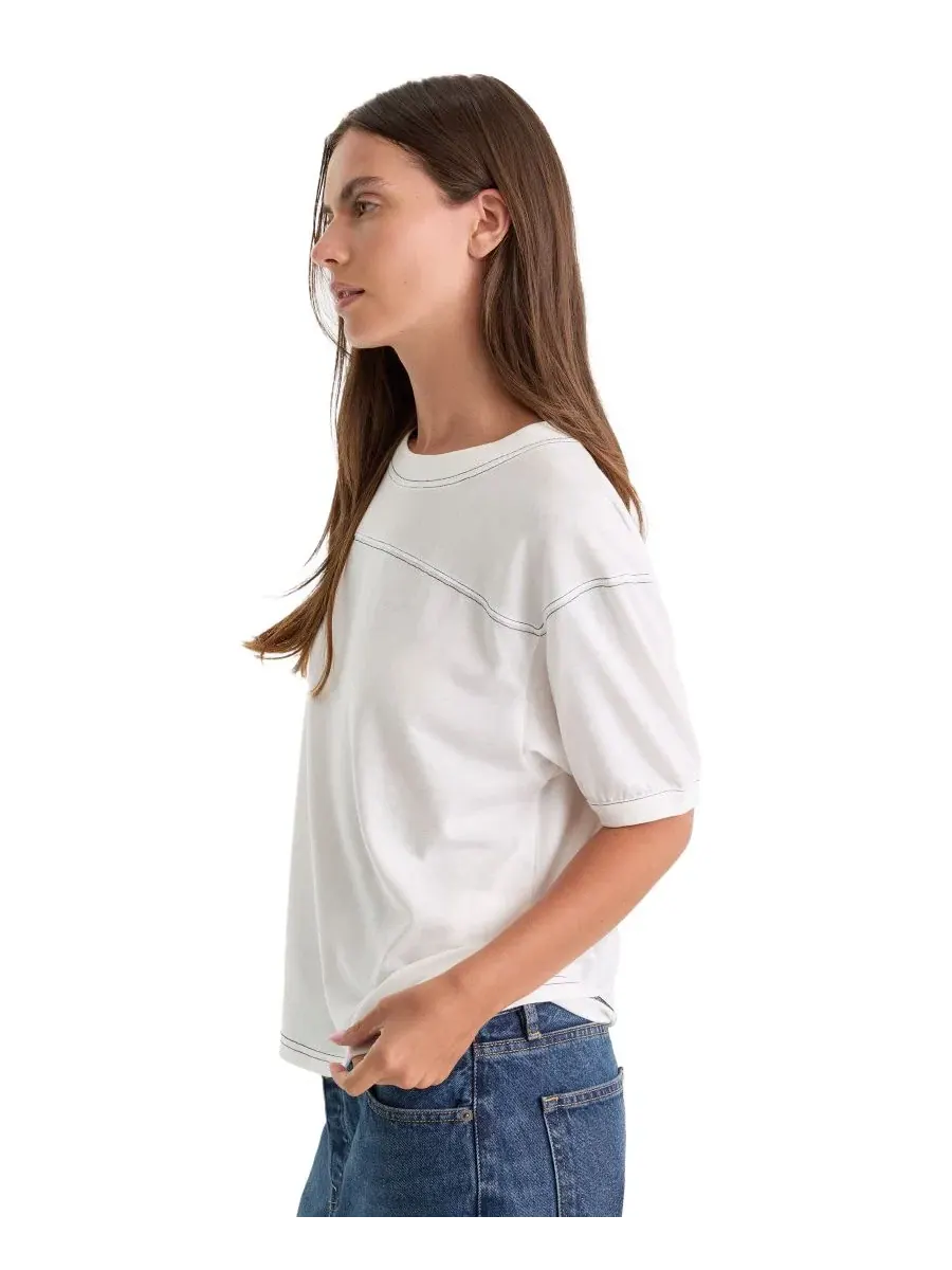Футболка с круглым вырезом и коротким рукавом The Gym Crewneck Good American — изображение 3 из 4, мел