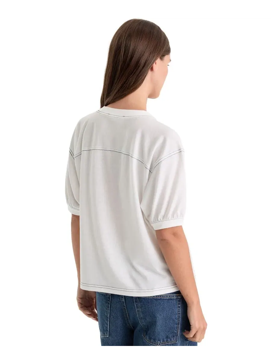 Футболка с круглым вырезом и коротким рукавом The Gym Crewneck Good American — изображение 4 из 4, мел