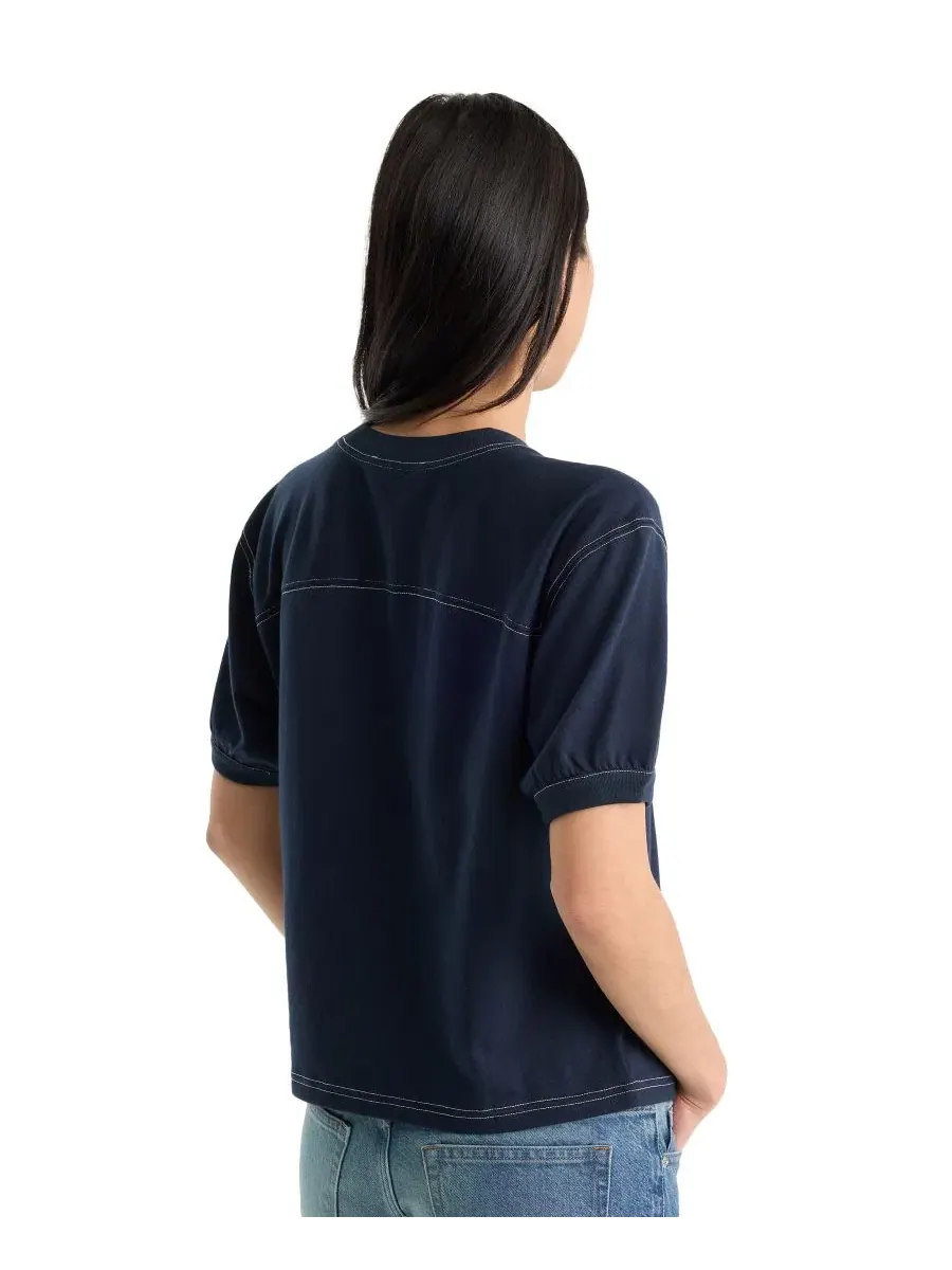 Футболка с круглым вырезом и коротким рукавом The Gym Crewneck Good American — изображение 4 из 4, темно-синий