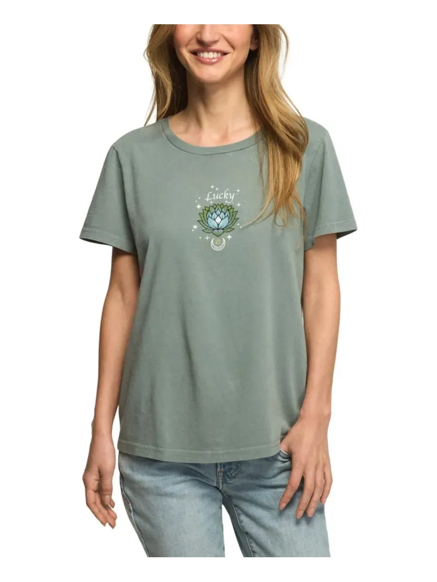 Футболка с графическим принтом Heart Lotus Classic Crew Retro Lucky Brand