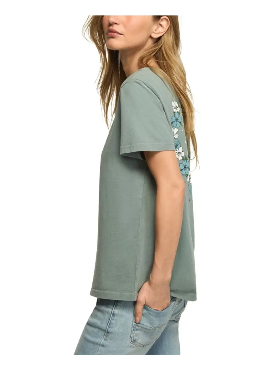 Футболка с графическим принтом Heart Lotus Classic Crew Retro Lucky Brand — изображение 3 из 5, слоновая кость