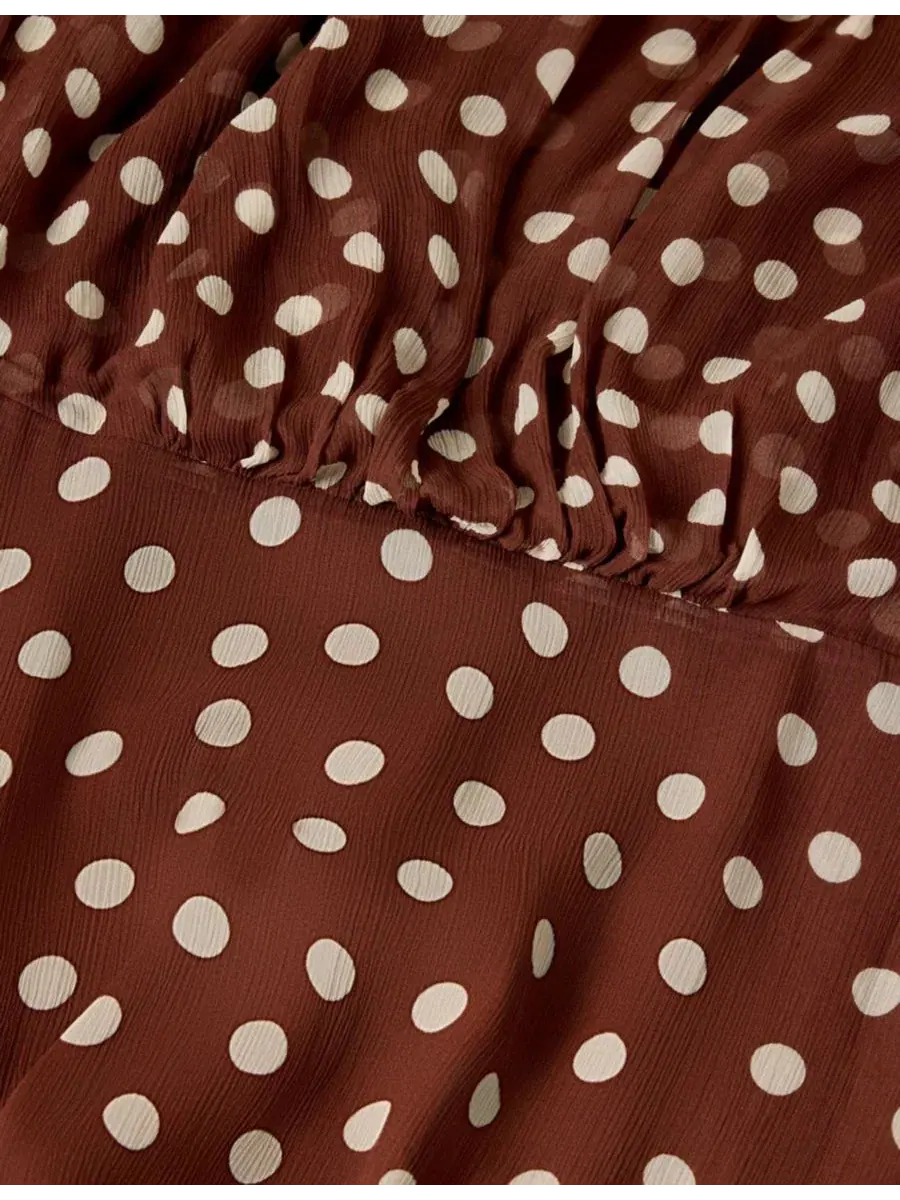 Платье миди с принтом в горошек Polka Dot Print Whistles — изображение 3 из 6, мульти