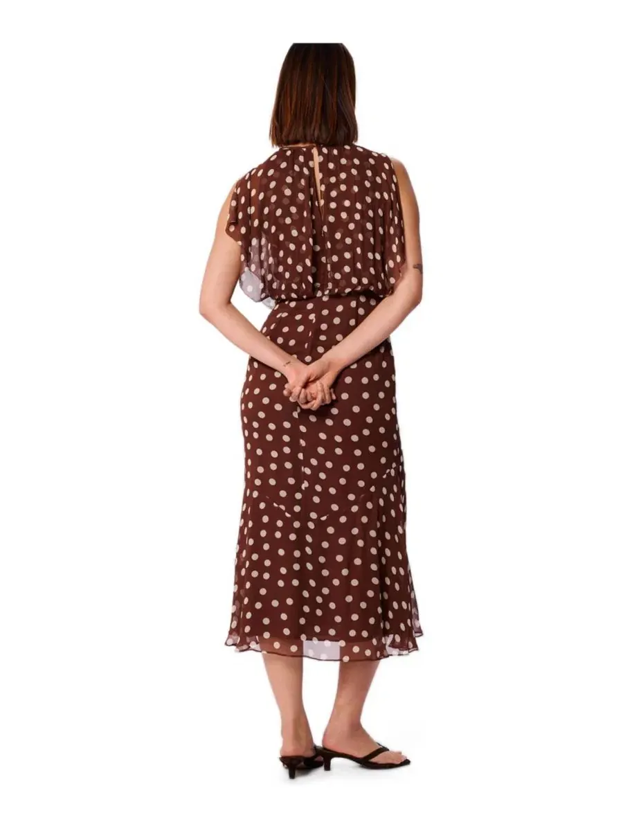 Платье миди с принтом в горошек Polka Dot Print Whistles — изображение 6 из 6, мульти