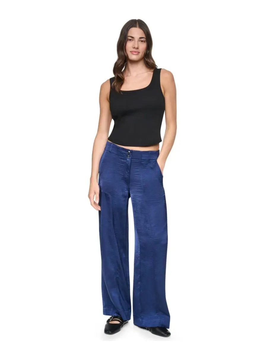 Брюки с широкой штаниной из гладкой ткани, модель Glazed, бренд DKNY, Intrepid B — изображение 2 из 7