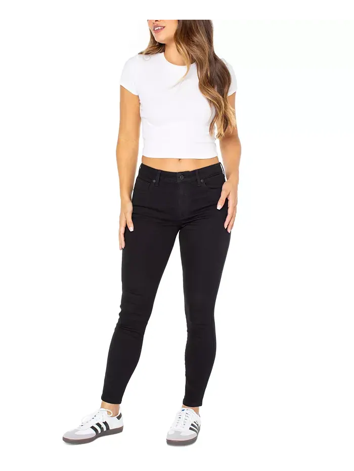 Юношеские джинсы Mid Rise Skinny с заниженной посадкой и укороченным штанином Celebrity Pink — черный