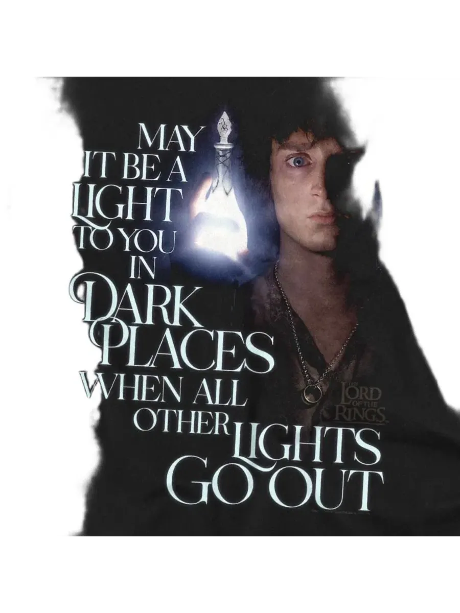 Футболка с принтом Frodo Light In The Dark Lord Of The Rings — изображение 3 из 3, черный