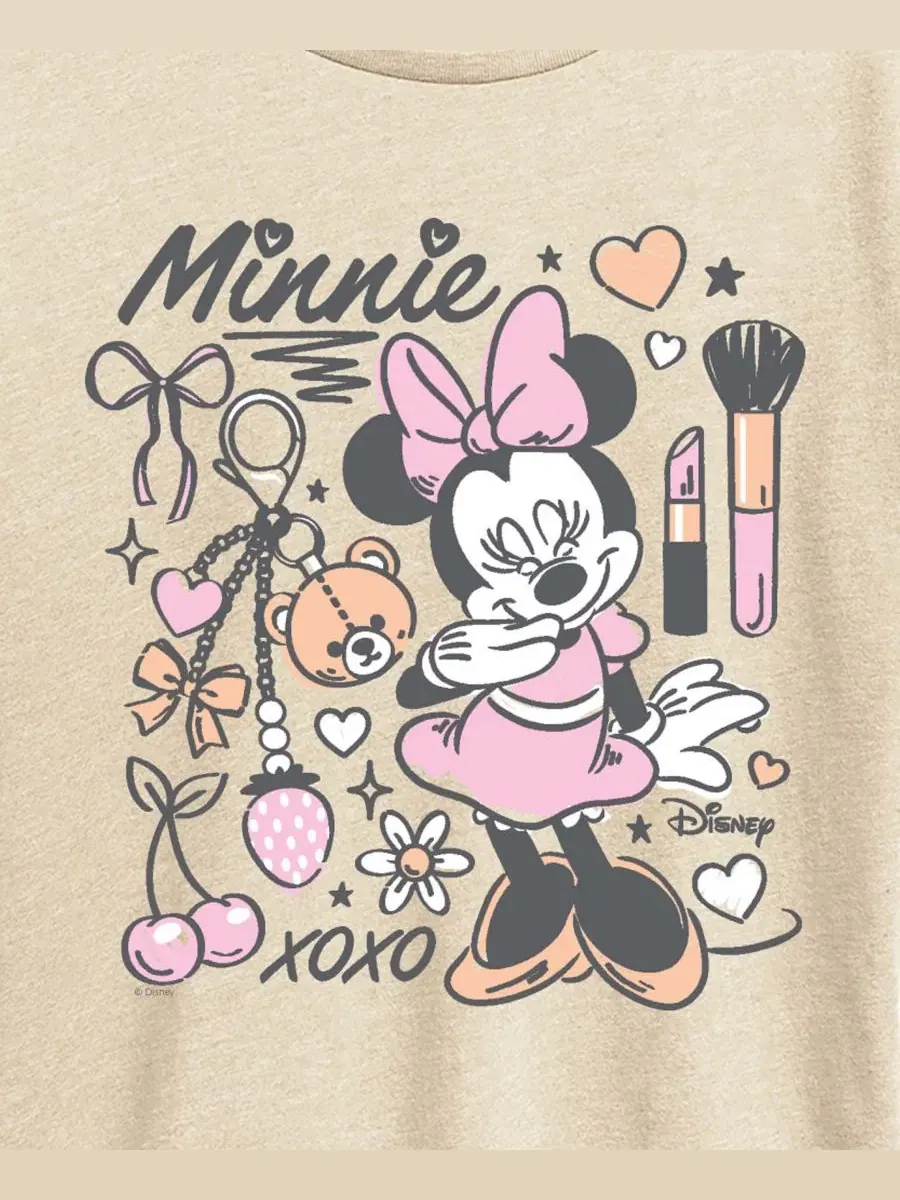 Футболка с коротким рукавом и принтом Minnie Girly Grid Plus Size Hybrid Apparel — изображение 3 из 3, березовый