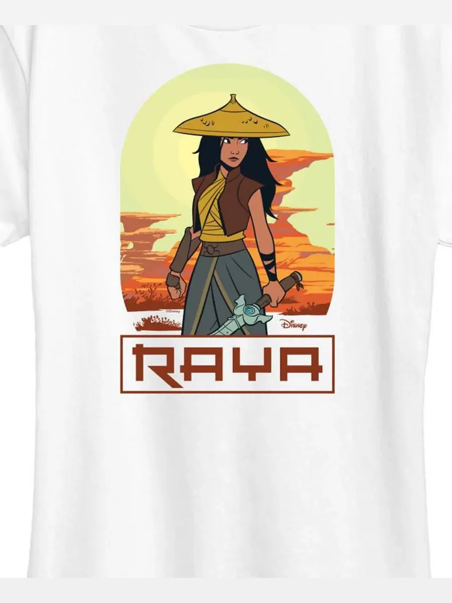 Футболка с графическим принтом Raya and The Last Dragon Desert Graphic, Plus Size Hybrid Apparel — изображение 2 из 3, белый