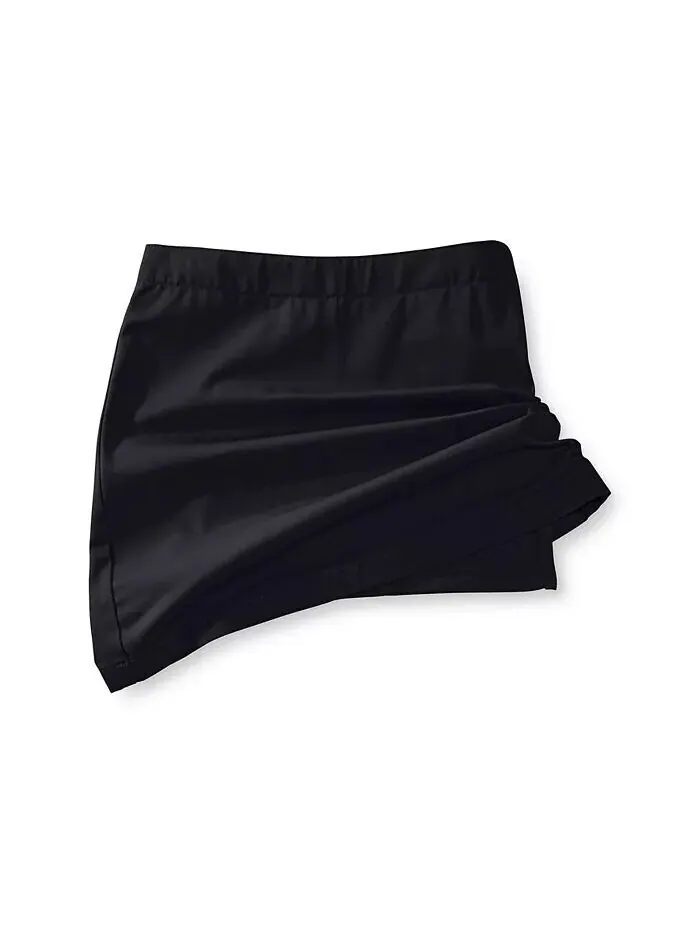 Женская юбка-шорты Chino из смеси выше колена Lands' End — изображение 3 из 3, черный