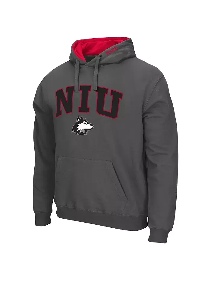 Мужская толстовка с капюшоном Northern Illinois Huskies с аркой и логотипом Colosseum — изображение 2 из 3, темно-серый