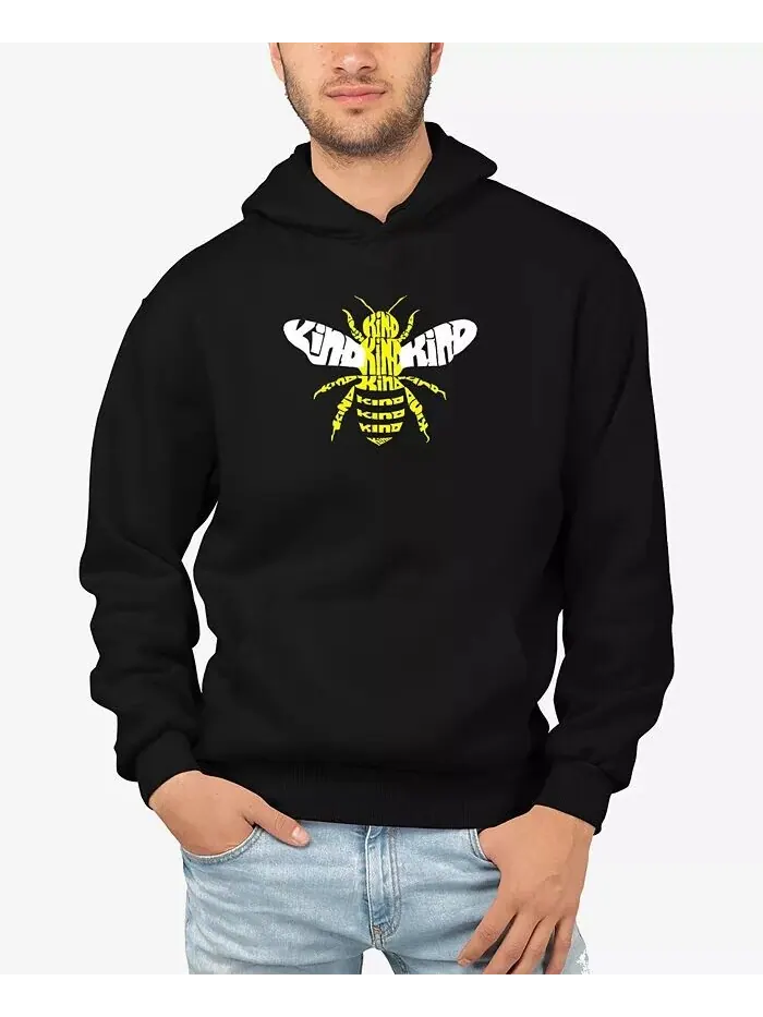 Мужская толстовка с капюшоном Bee Kind Word Art LA Pop Art — изображение 1 из 3, черный