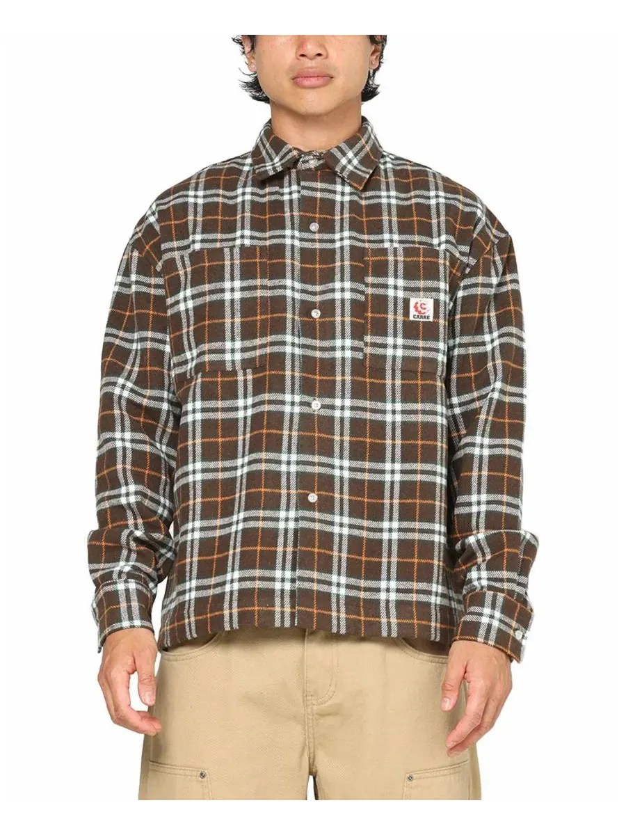 Рубашка с длинным рукавом Workwear Long Sleeve Button Up Shirt CARRE — изображение 1 из 6, коричневый