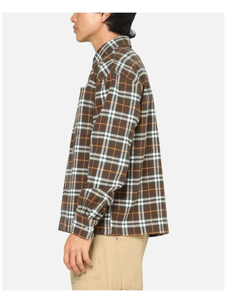 Рубашка с длинным рукавом Workwear Long Sleeve Button Up Shirt CARRE — изображение 5 из 6, коричневый