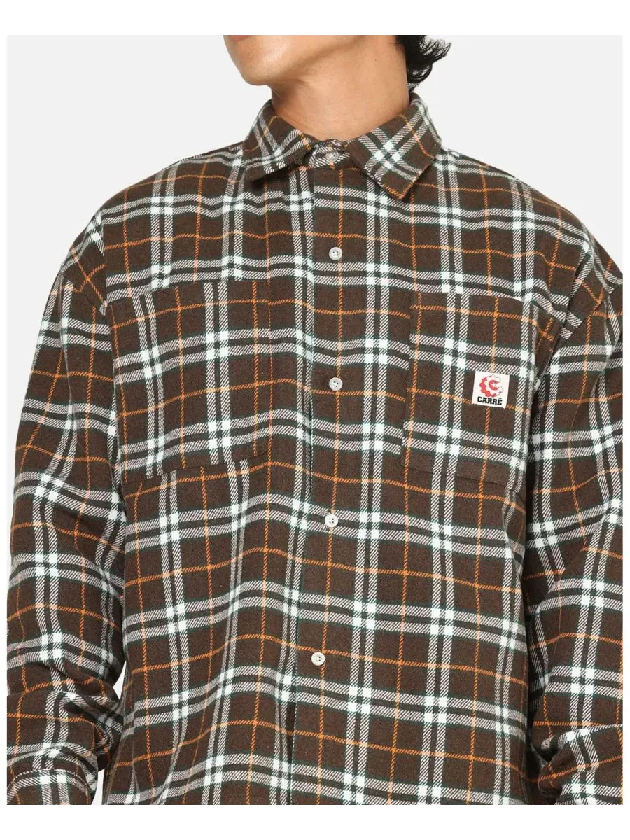 Рубашка с длинным рукавом Workwear Long Sleeve Button Up Shirt CARRE — изображение 6 из 6, коричневый