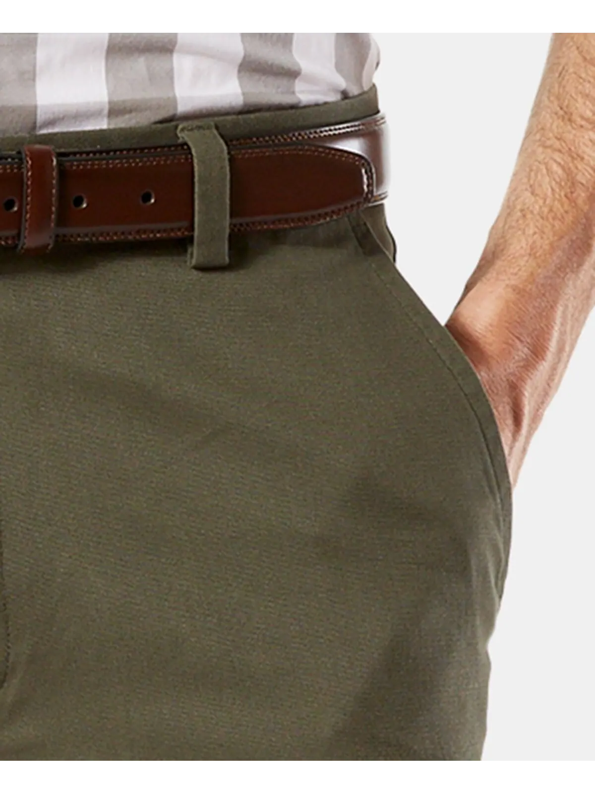 Мужские эластичные брюки цвета хаки easy straight fit Dockers — изображение 3 из 5, оливковый