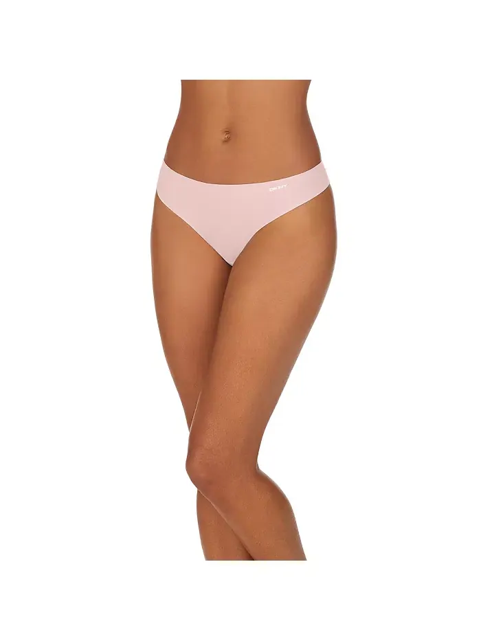 Легкие трусы-стринги с логотипом Cut Anywear DK5026 DKNY — изображение 1 из 2, кремовый