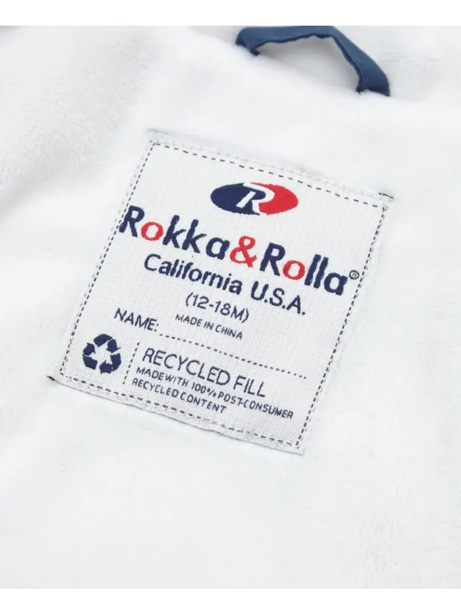 Мягкая подкладка, пуховая куртка с капюшоном для девочек Rokka&Rolla — изображение 5 из 8, синий