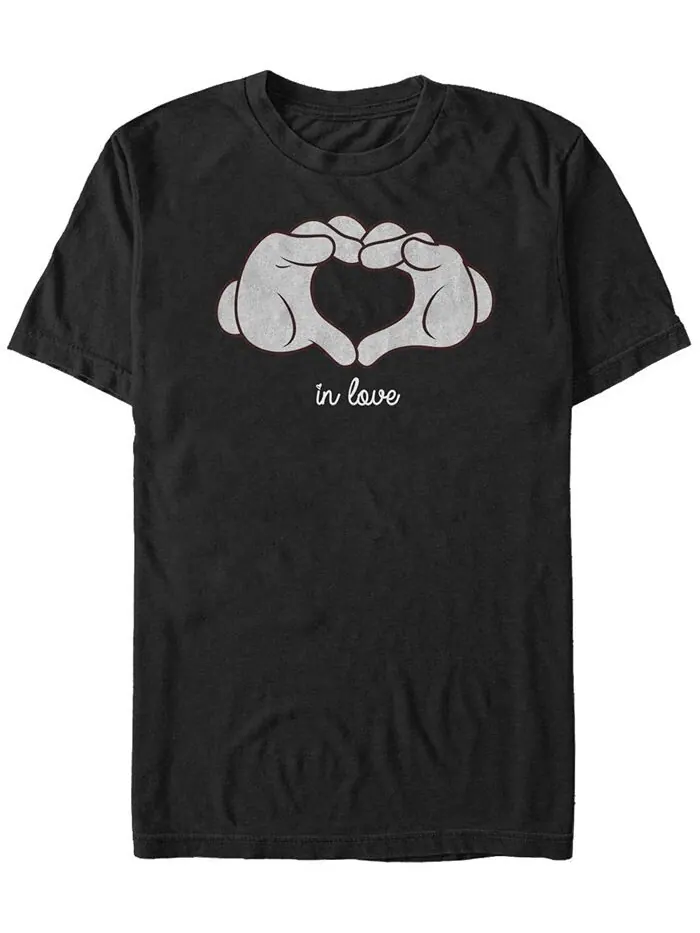 Мужская футболка с коротким рукавом Mickey Classic Glove Heart Fifth Sun — изображение 1 из 1, черный