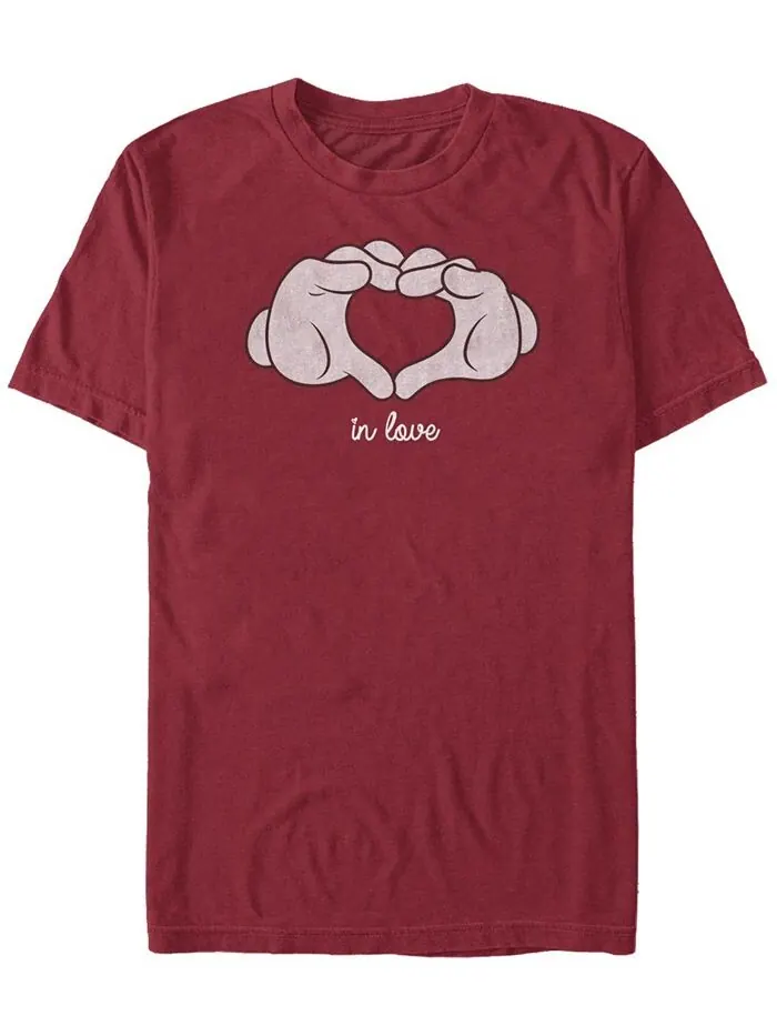 Мужская футболка с коротким рукавом Mickey Classic Glove Heart Fifth Sun — изображение 1 из 1, красный