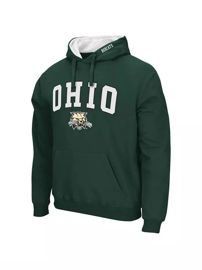 Мужской пуловер с капюшоном и логотипом Ohio Bobcats Arch Colosseum — изображение 2 из 3, темно-серый
