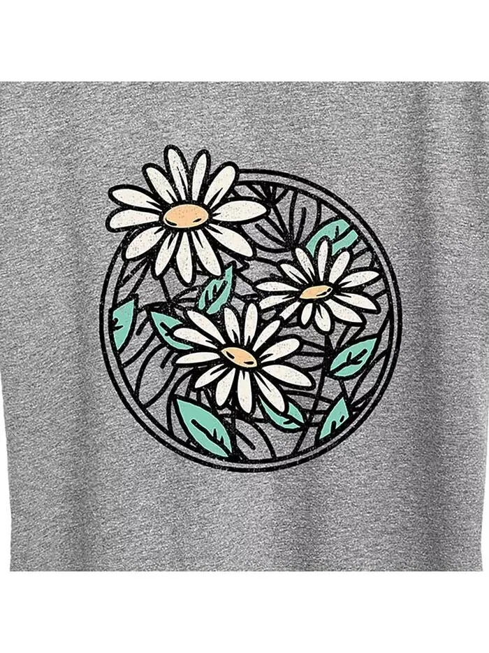 Футболка больших размеров с рисунком Wildflower Circle Hybrid Apparel — изображение 5 из 5, зеленый