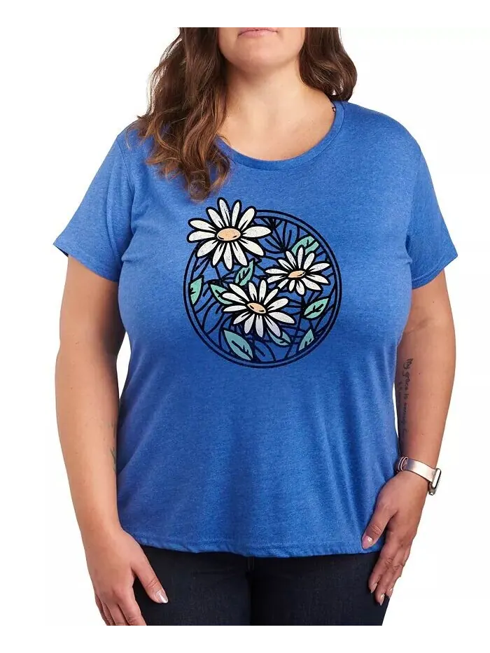 Футболка больших размеров с рисунком Wildflower Circle Hybrid Apparel