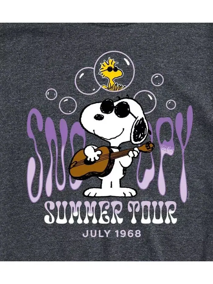 Мужская футболка с короткими рукавами Hybrid Apparel Snoopy Summer Tour AIRWAVES — изображение 5 из 8, черный