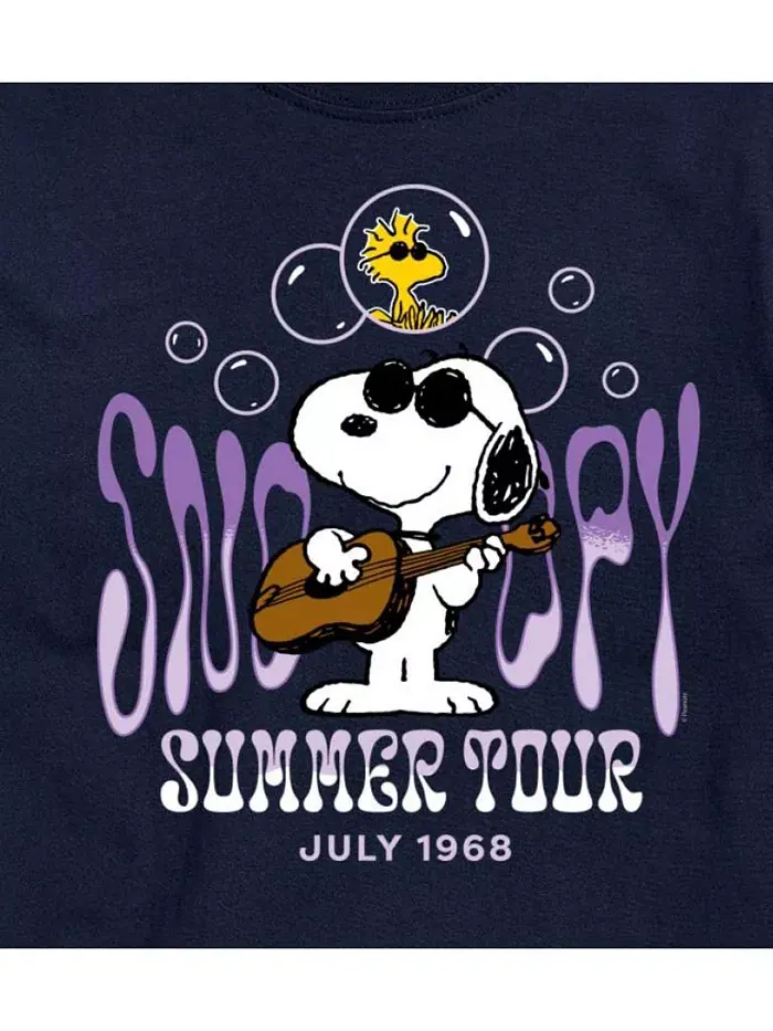 Гибридная футболка с коротким рукавом Snoopy Summer Tour для мужчин AIRWAVES — изображение 7 из 9, темно-серый