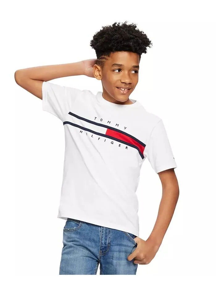 Новая фирменная футболка Little Boy Tommy Tommy Hilfiger — изображение 1 из 4, белый