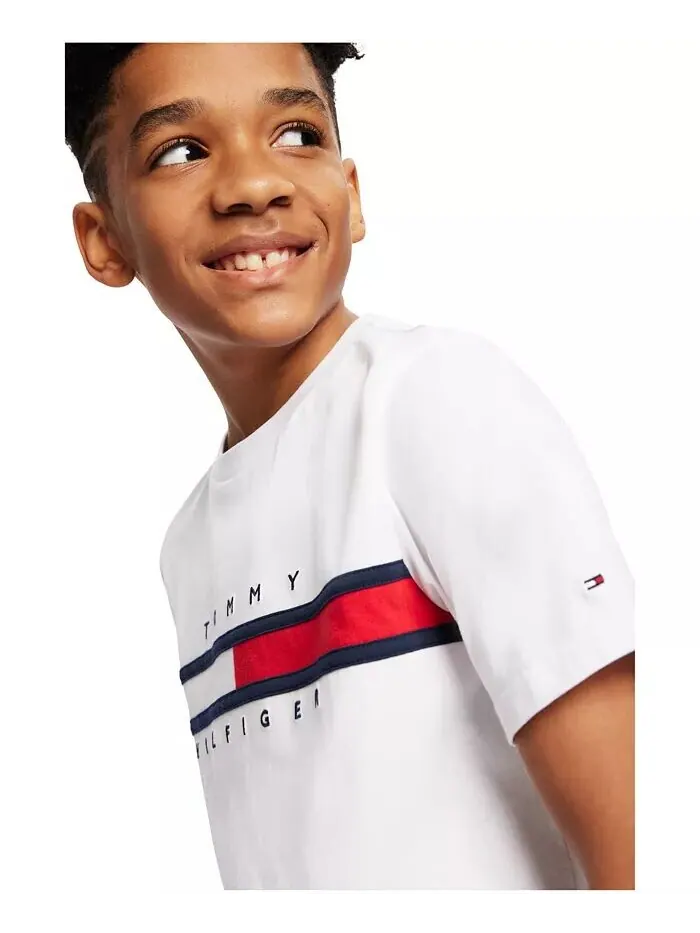 Новая фирменная футболка Little Boy Tommy Tommy Hilfiger — изображение 2 из 4, белый