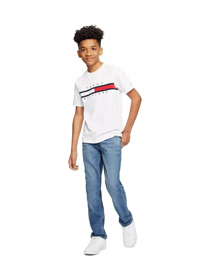 Новая фирменная футболка Little Boy Tommy Tommy Hilfiger — изображение 3 из 4, белый