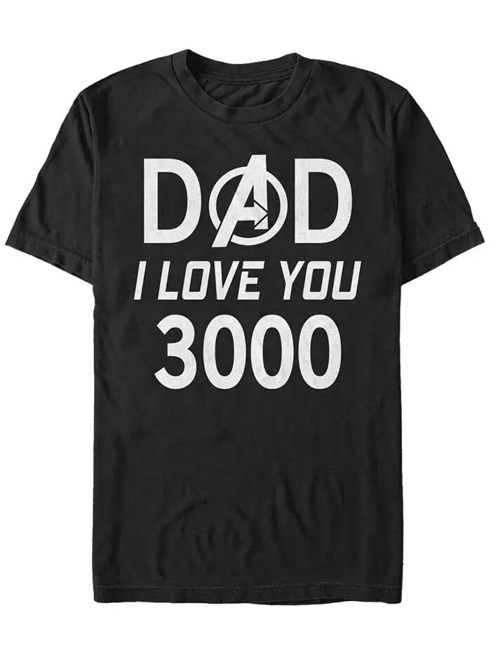 Мужская футболка Marvel Avengers Endgame I Love You 3000 Dad, с коротким рукавом Fifth Sun — изображение 1 из 1, черный