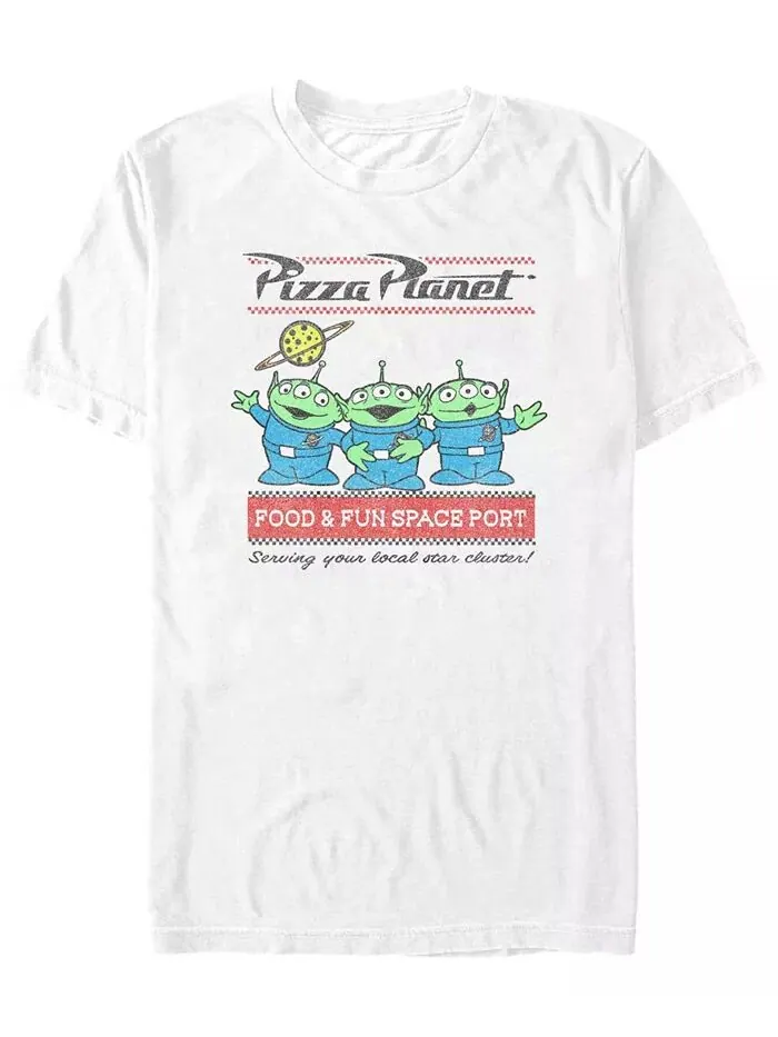 Мужская футболка Pizza Planet Surf с коротким рукавом и круглым вырезом Fifth Sun — изображение 1 из 1, белый