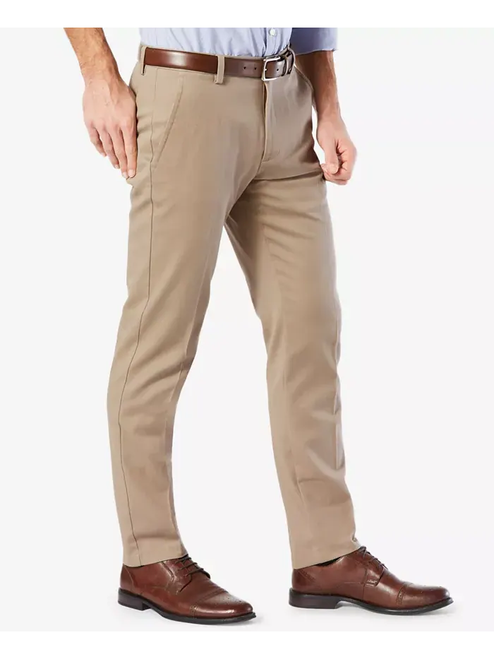 Мужские удобные эластичные брюки Easy Slim Fit цвета хаки Dockers — изображение 2 из 8, коричневый/бежевый