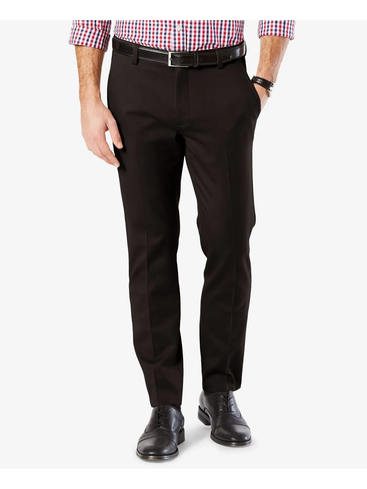 Мужские брюки easy slim fit цвета хаки стрейч Dockers — изображение 1 из 4, черный
