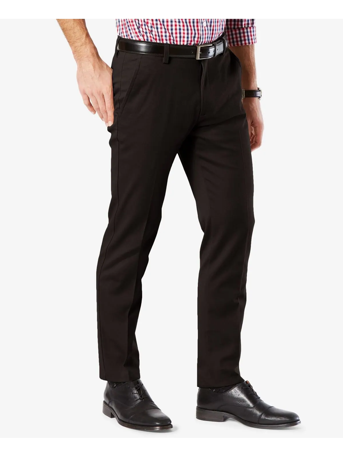 Мужские брюки easy slim fit цвета хаки стрейч Dockers — изображение 2 из 4, черный