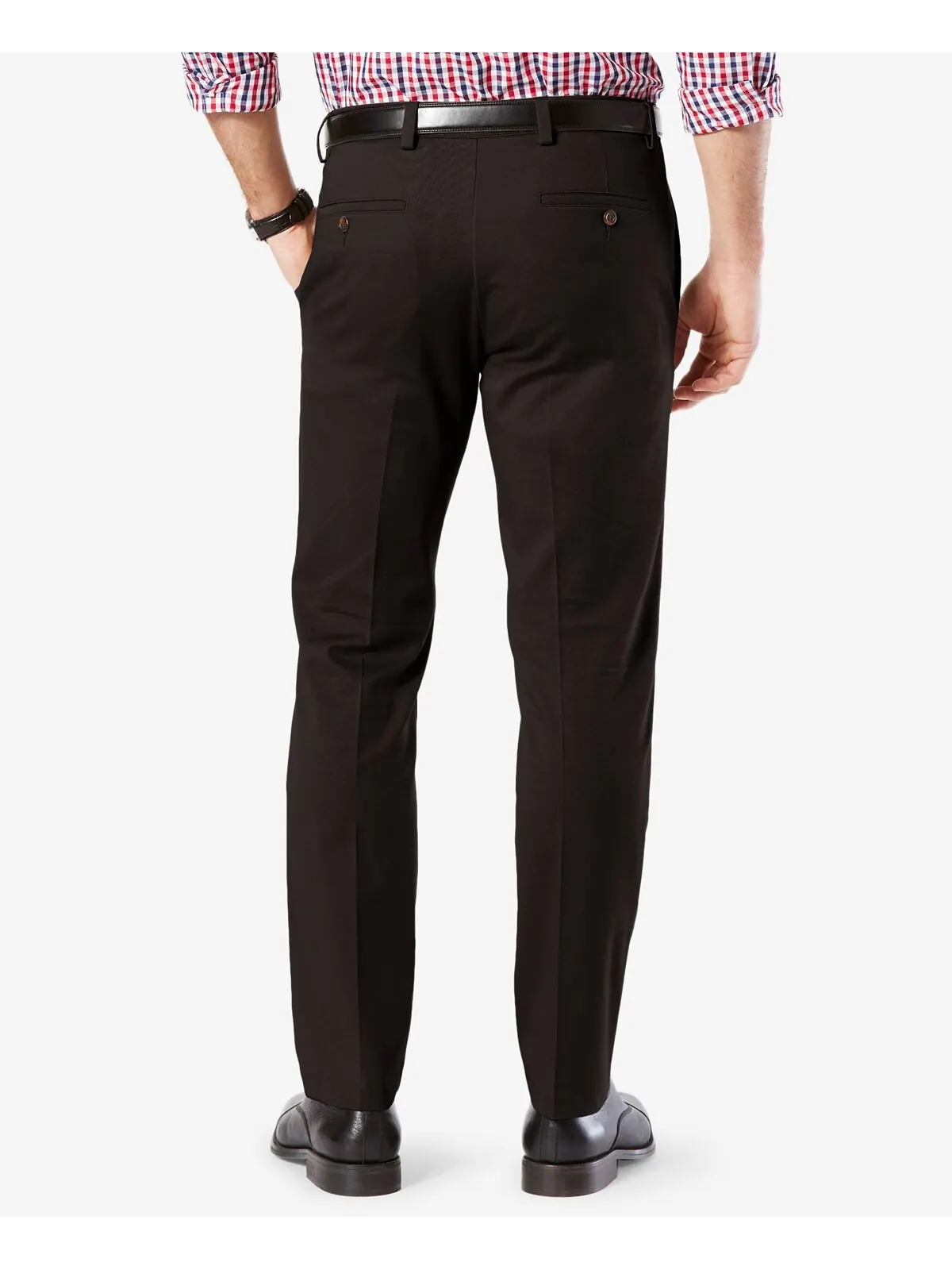 Мужские брюки easy slim fit цвета хаки стрейч Dockers — изображение 3 из 4, черный