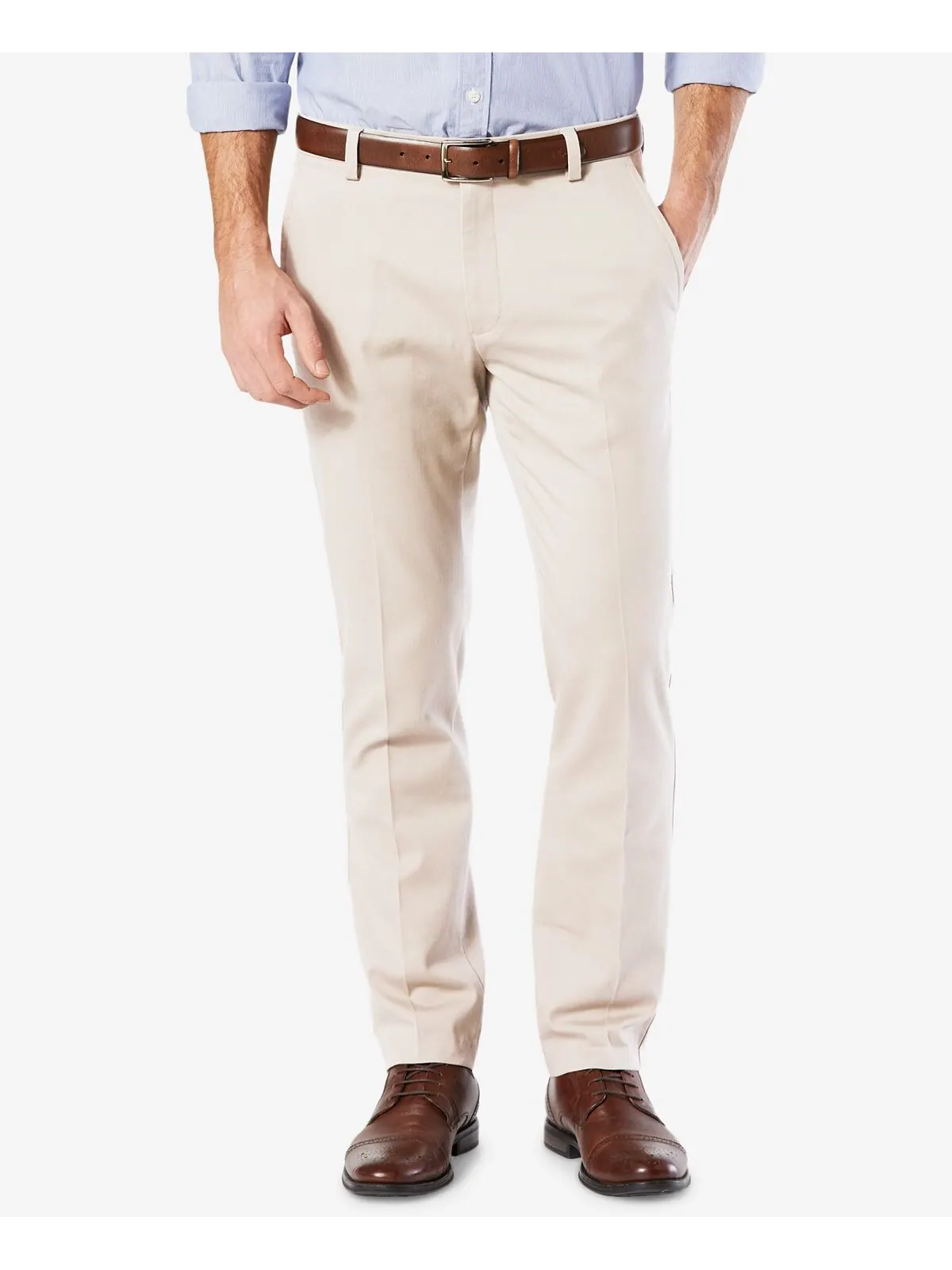 Мужские брюки easy slim fit цвета хаки стрейч Dockers — изображение 1 из 5, облачный