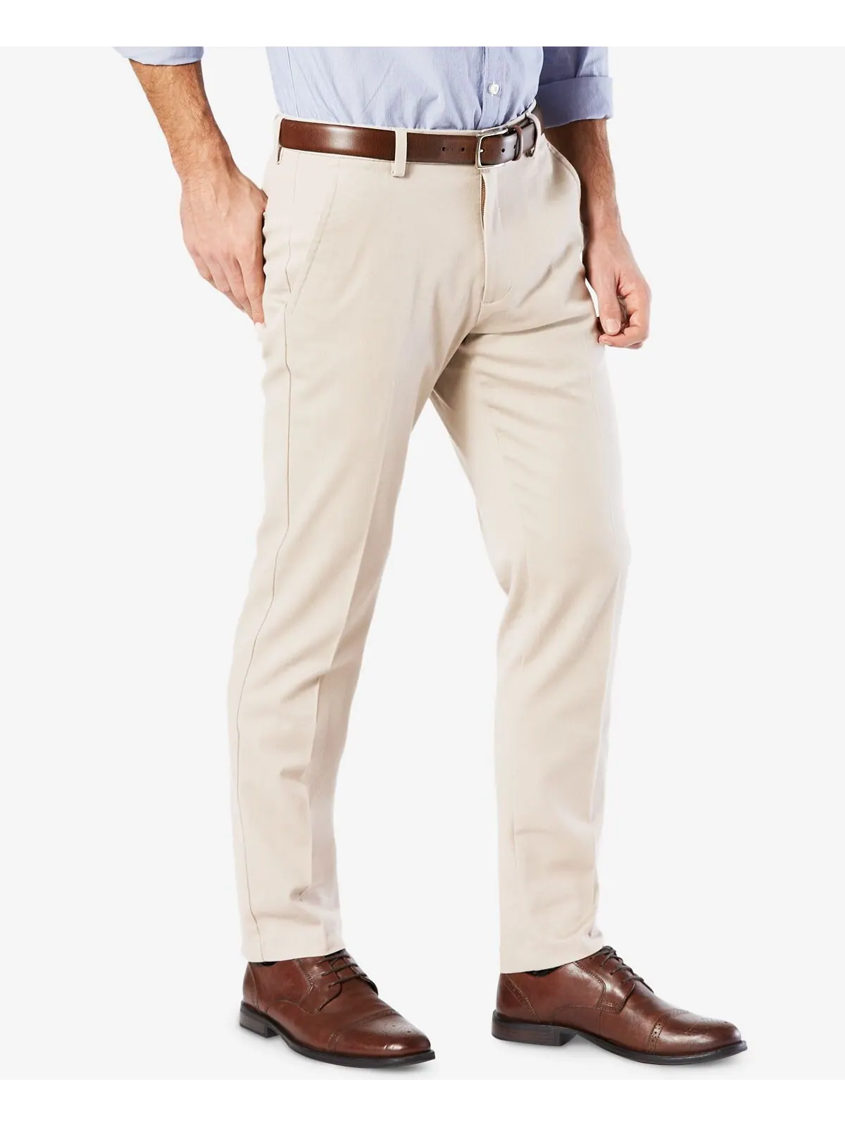 Мужские брюки easy slim fit цвета хаки стрейч Dockers — изображение 2 из 5, облачный
