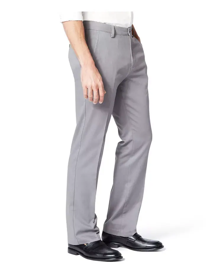 Мужские удобные эластичные брюки Easy Slim Fit цвета хаки Dockers — изображение 2 из 5, серый
