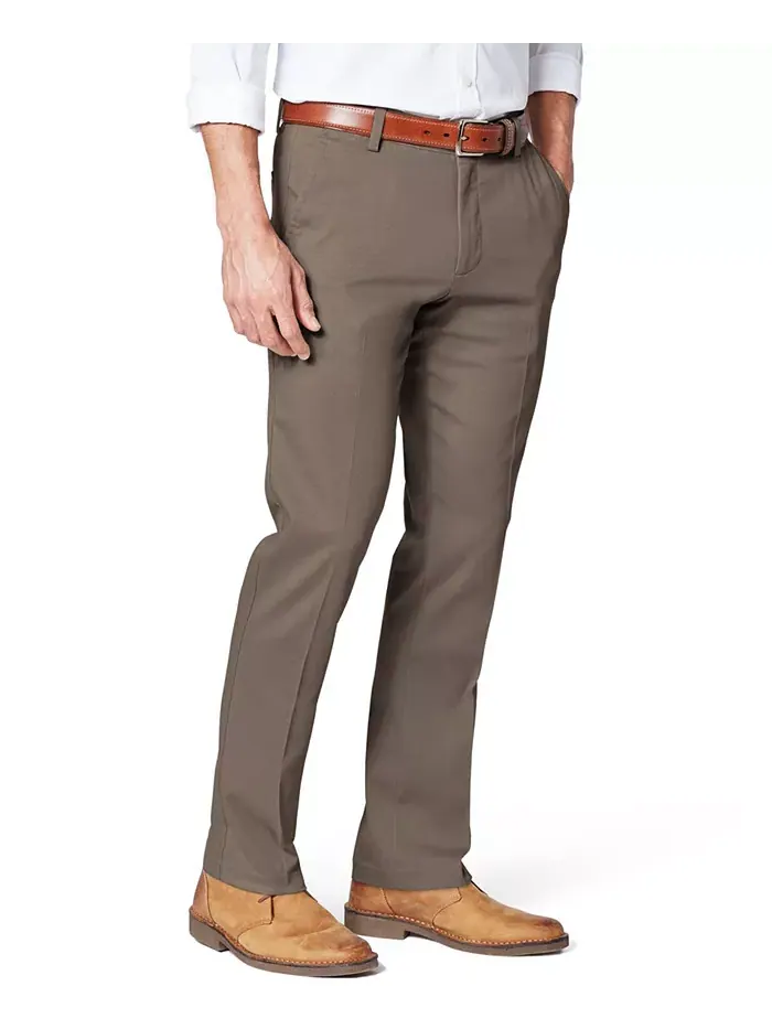 Мужские удобные эластичные брюки Easy Slim Fit цвета хаки Dockers — изображение 2 из 5, серый