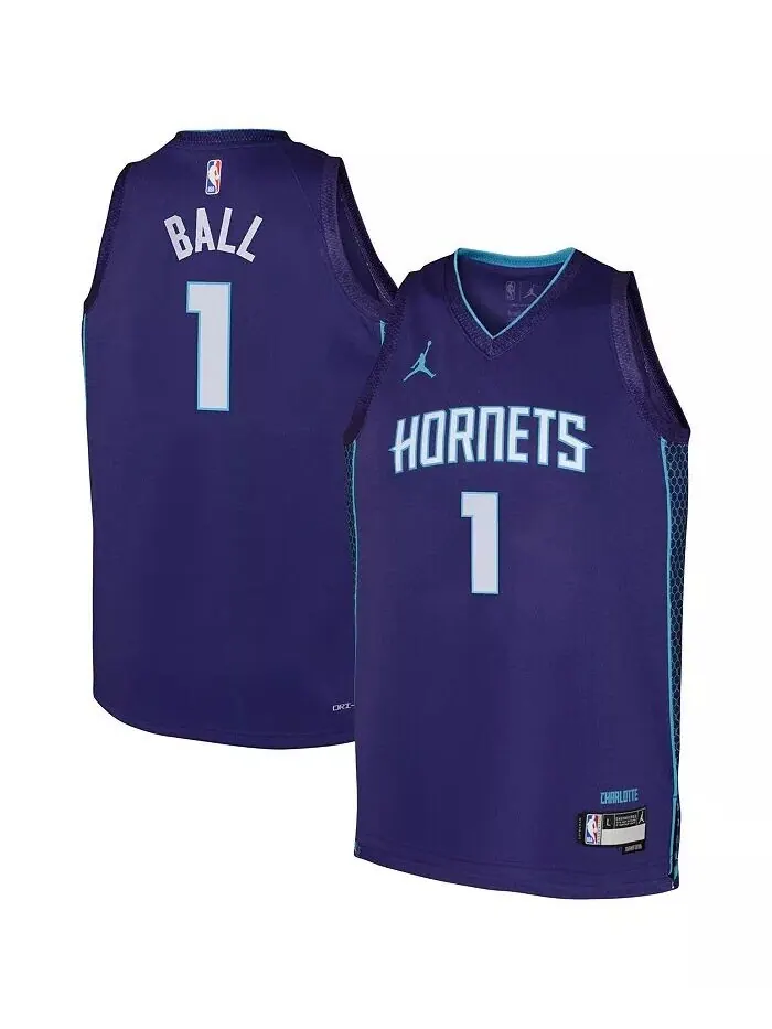 Джерси Big Boys La Melo Ball Purple Charlotte Hornets 2022/23 Swingman - Statement Edition Jordan