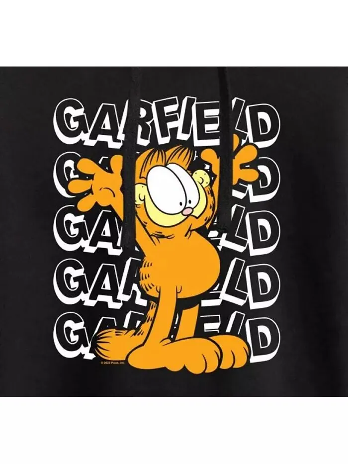 Укороченная толстовка с капюшоном Trendy Juniors Garfield Graphic Hybrid Apparel — изображение 3 из 3, черный